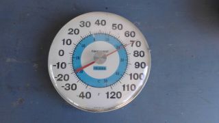 Vintage Ohio Thermometer Co.  12 " Jumbo Dial Thermometer Metal Frame Usa