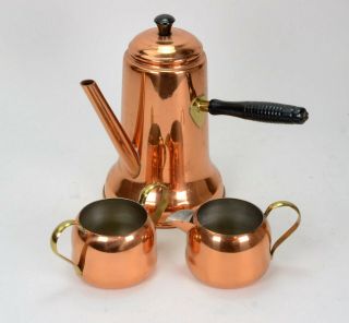 Coppercraft Guild Copper Tea Pot Sugar Bowl Creamer