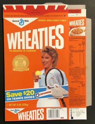 Vintage 1987 General Mills Wheaties Flat Cereal Box,  Converse Shoes Offer