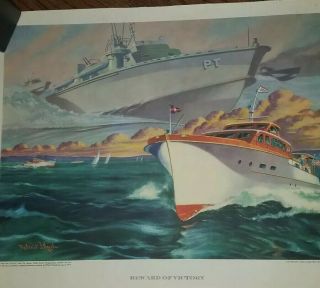 Electric Boat Company Wwii Propaganda Prints 1945 19 " X 24 "