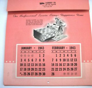 Delightful 1943 Ad Calendar For 
