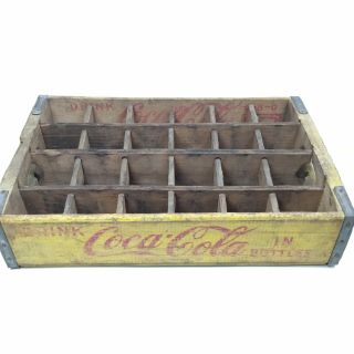 Vintage Wooden Coca Cola Crate Wood Advertising Box With 24 Deviders
