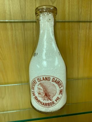 Trpq Pyro Milk Bottle - Mt.  Desert Island Dairies - Barharbor,  Maine