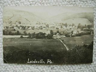 Rppc - Lairdsville Pa - Covered Bridge - Mill - Town - Birds Eye View - Aerial - Lycoming Co