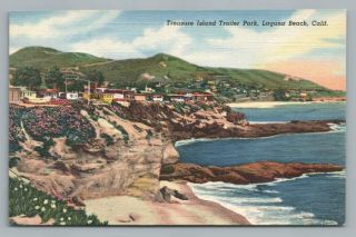 Treasure Island Trailer Park Laguna Beach Ca Vintage Linen Orange County 1940s