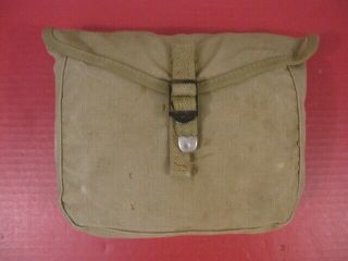 Wwii Era Us Army M1928 Haversack Meat Can Or Mess Kit Pouch - Khaki - Xlnt 5