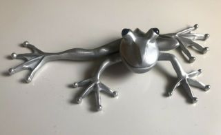Frog Figurine Pewter Sculpture By Stepper Retired Design,  Outstretched Leg