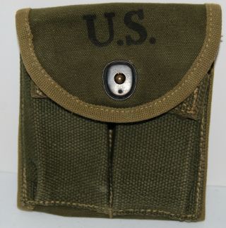 Vtg Orig Wwii Us Military Army Ammo Pouch 1943 Carbine Field Gear Old Stock