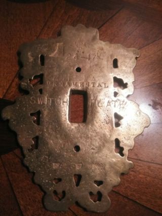 Vintage Virginia Metalcrafters 24 - 17 Brass Single Switch Plate Cover 2