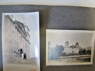 2 Antique Photographs Of Santa Barbara Mission From The Steps & Front W 2 Ladies