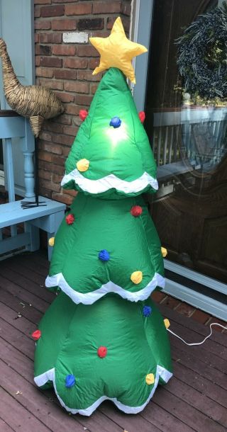 Trim A Home Christmas 5 " Inflatable Lighted Christmas Tree Yard Decor