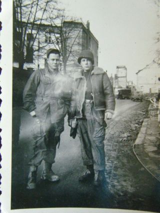 4 Snap Shots of Americans in the Field - Destroyed German Vehicle,  Prisoner etc 3