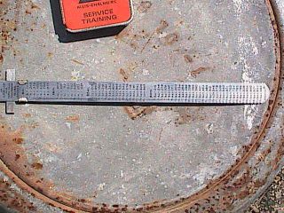 VINTAGE ALLIS - CHALMERS SERVICE TRAINING BARLOW TAPE MEASURE & 6 INCH RULE SCALE 3