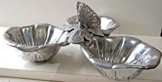 Arthur Court Butterfly Flower Appetizer Candy Relish Nut Dish Bowl Tray