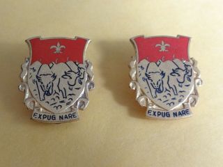 Us Army 339th Field Artillery Battalion Crests,  Insignia,  Dui,  Theater Made Pair