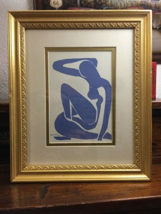 H Matisse Seated Nude Blue Modern Classic Series 5 X 7 " Framed 9 1/2 " X 11 1/2 "