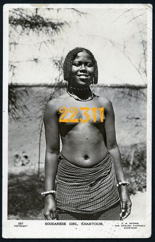Pretty Nude Native Girl,  Vintage Fine Art Post Card,  1920 