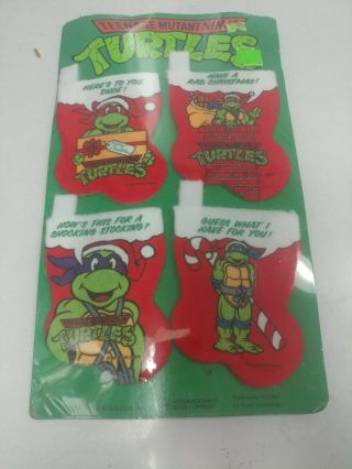 Vintage 1990 Teenage Mutant Ninja Turtles Tmnt Christmas Mini Stocking Set