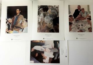 Norman Rockwell Four Freedoms Set Of 4 (worship Speech Want & Fear) 8 " X 10 "