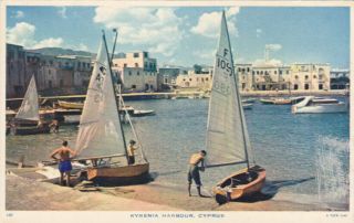Cyprus Postcard Kyrenia Harbour No 107 Tuck Mourettos C 1952