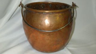 Vintage Copper Pail Bucket Pot With Handle