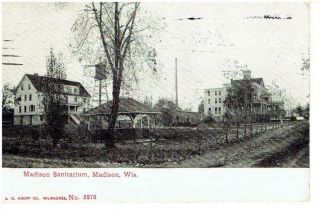 1912 Printed Post Card Of Madison,  Wisconsin Wi Sanitarium
