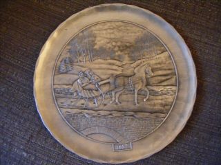 Vintage Wendell August Forge Hand Made Pewter 1982 Christmas Plate 505