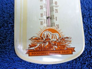 MULLER ' S DAIRY,  ROCKFORD,  ILL CREAM TOP ADVERTISING THERMOMETER 1944 2