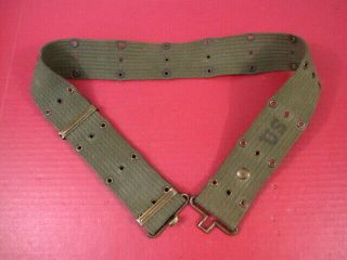 Post - Wwii Us Army M1936 Pistol Web Belt Od Green Color - Dated 1950 -