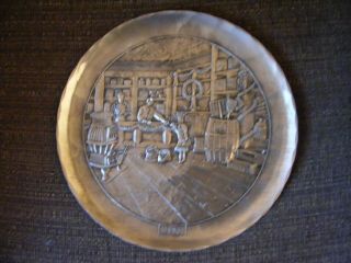 Vintage Wendell August Forge Hand Made Pewter 1983 Christmas Plate 2