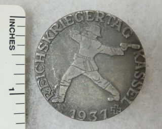 1937 Pre Ww2 Vintage German Soldier Reichskriegertag Tinnie Badge Pin