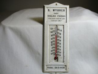 Milk Dairy Advertising Thermometer Welsh Farms Long Valley N.  J.
