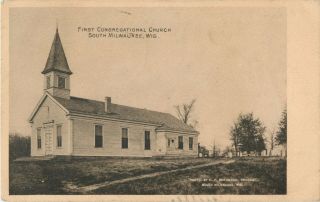A View Of The First Congregational Church,  South Milwaukee,  Wisconsin Wi 1907