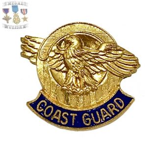 Wwii Us Coast Guard Honorable Discharge Lapel Pin Ruptured Duck Screw - Back Ww2
