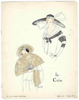 Vintage 1922 French Art Deco Pochoir Gazette Du Bon Ton Flapper Fashion Designs
