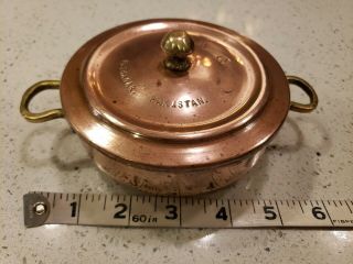 Vintage Peshawar Pakistan O.  W.  C.  Copper Plated Small Pan Pot With Lid