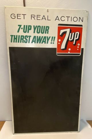 7 Up Your Thirst Away Vintage Restaurant Advertising Menu Chalkboard