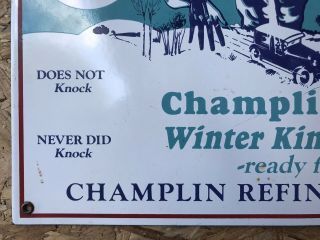 CHAMPLIN WINTER KING GASOLINE PORCELAIN SIGN/CHAMPLIN REFINING CO.  - 3