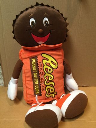 24” Reeses Plush Peanut Butter Cups Chocolate Mascot Stuffed Animal Shoelaces