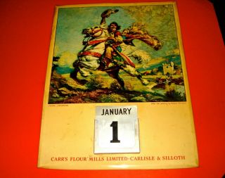 Vintage Tin Plate Perpetual Calendar Advertising Carlisle Carr 