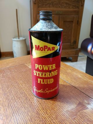 Vintage Mopar Power Steering Fluid Cone Top Chrysler Quart Oil Can