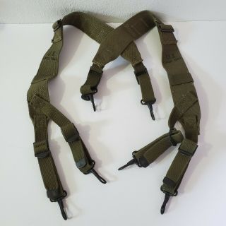 Vintage Post Wwii Us Army M1944 Field Pack Suspenders Us Marked Cpco 1944