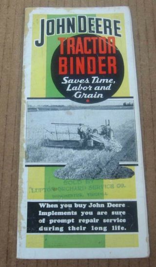 1936 John Deere Tractor Co Brochure Tractor Binder Farm Sales Paper