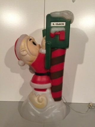General Foam 34” Elf Checking Santa’s Mail Blow Mold