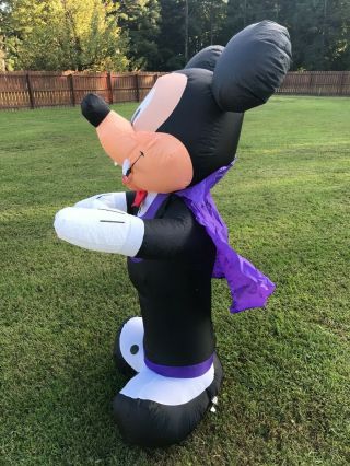 DISNEY 5 Ft Halloween Airblown Inflatable Mickey Mouse Dracula LED 3
