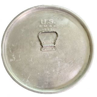 Vintage 1944 Wwii Us Military Smco Metal 1 Lid For Cooking Pot Handled Lid