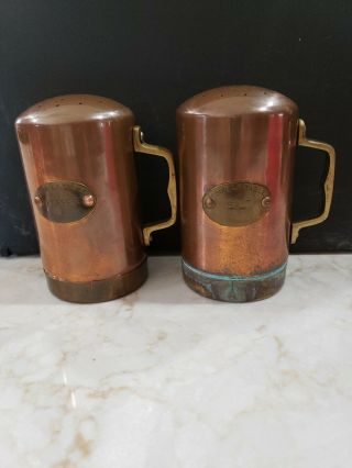 Pour La Table Salt Pepper Copper Brass Large 4.  5 Vintage Home Décor France