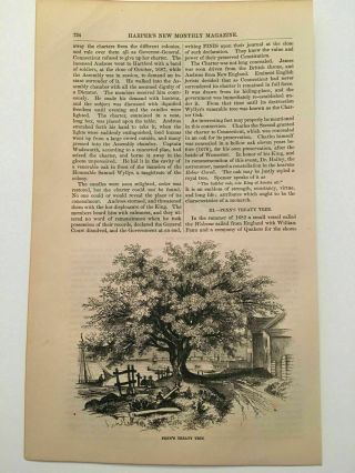 K123) William Penn Treaty Tree Pennsylvania 1862 Harper 