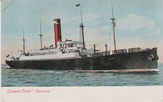 Cunard Liner R.  M.  S.  Saxonia,  Sister Ship Of Ivernia,  By Valentine,  Nyc