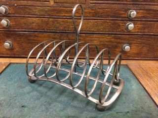 Antique James Dixon And Sons Sheffield 6 Piece Silver Toast Rack English England